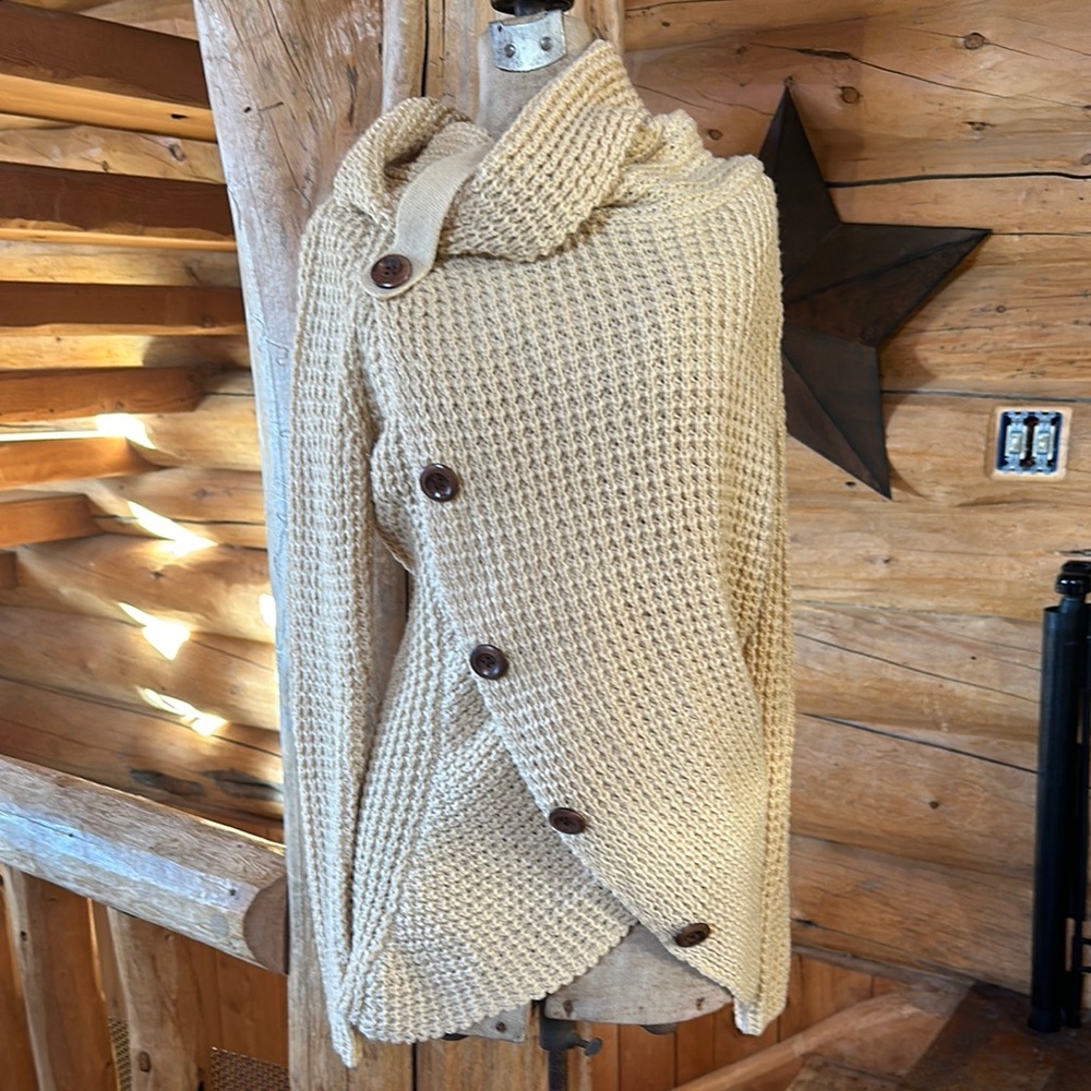 Cozy Beige Button-Up Sweater